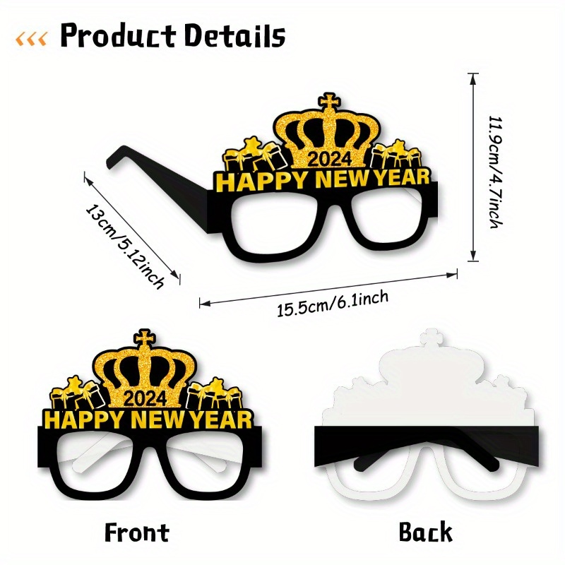 2024 Glasses Frame New Year Party Decor Decorative Party - Temu