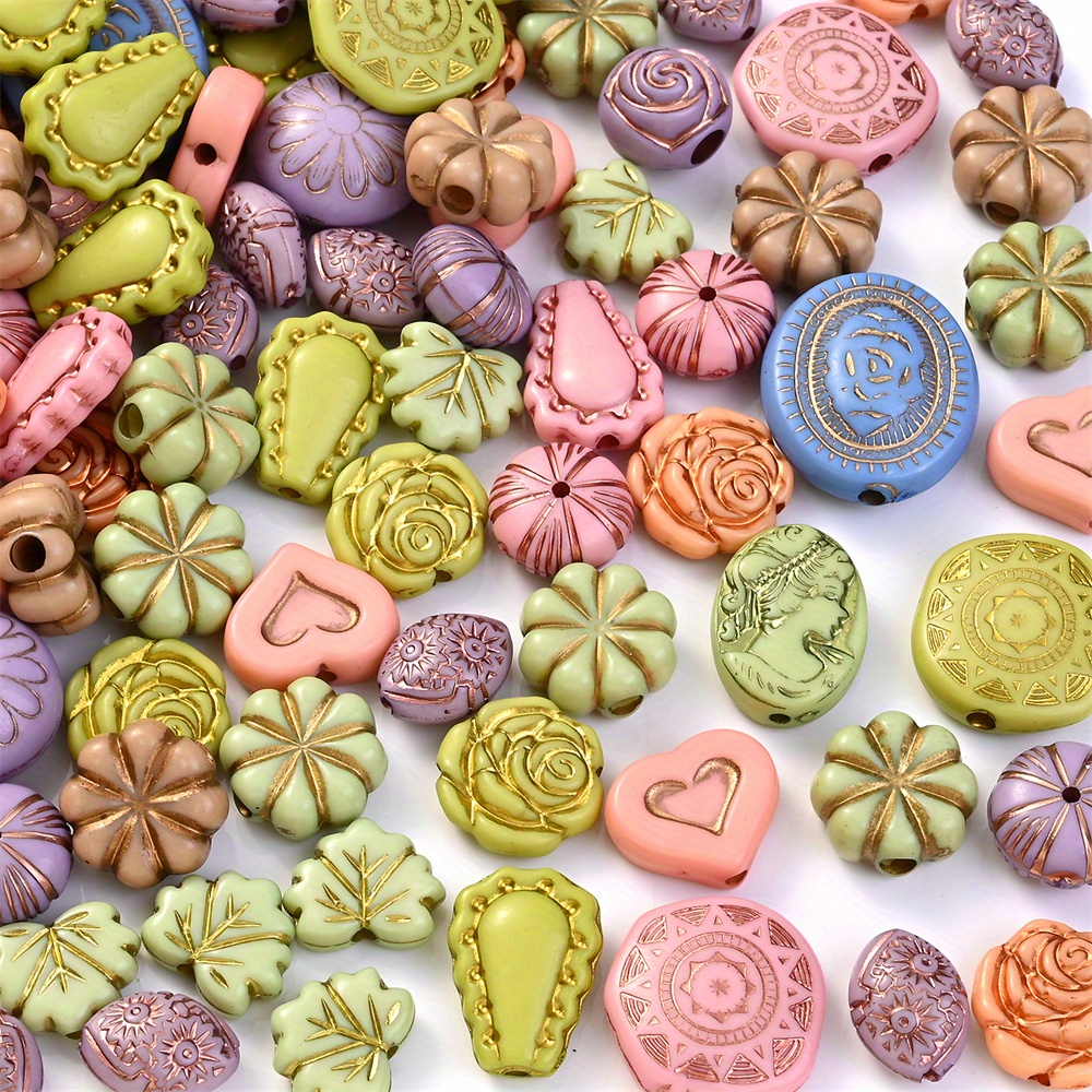 30G Radom Mixing Style Spring Color Acrylic Beads For Bracelet Jewelry  Making DIY Accessories Cute Baroque