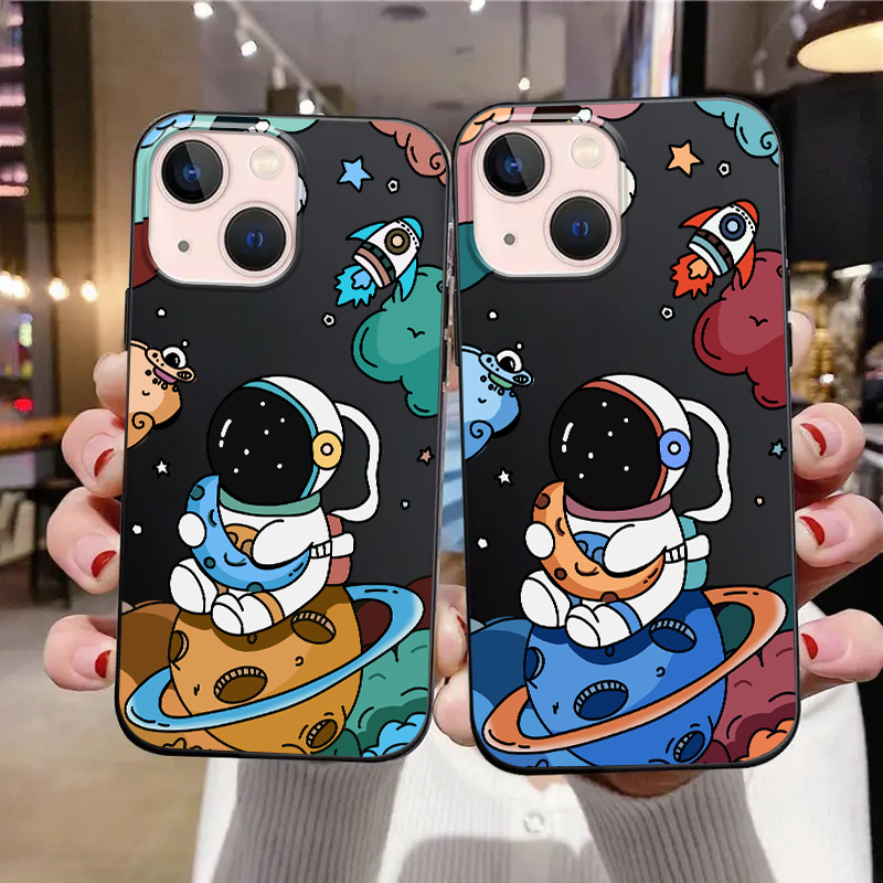 

2pcs Wonderful Astronauts Graphic Phone Case For Iphone 15 14 13 12 11 Xs Xr X 7 8 6s Mini Plus Pro Max Se, Gift For Easter Day, Birthday, Girlfriend, Boyfriend, Friend Or Yourself