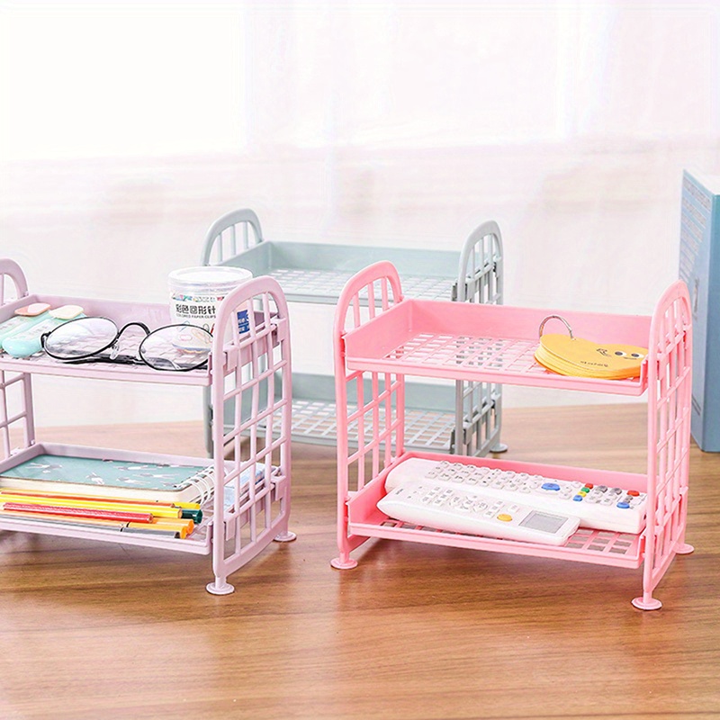 1pc PP Storage Rack, Minimalist Pink Bathroom Storage Rack For