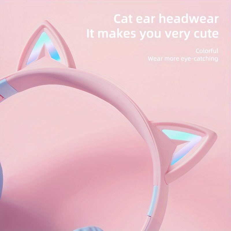 Comprar Luz de flash Orejas de gato lindas Auriculares inalámbricos con  control de micrófono Luz LED Niño Niña Estéreo Música Casco Teléfono Auriculares  Bluetooth Regalo