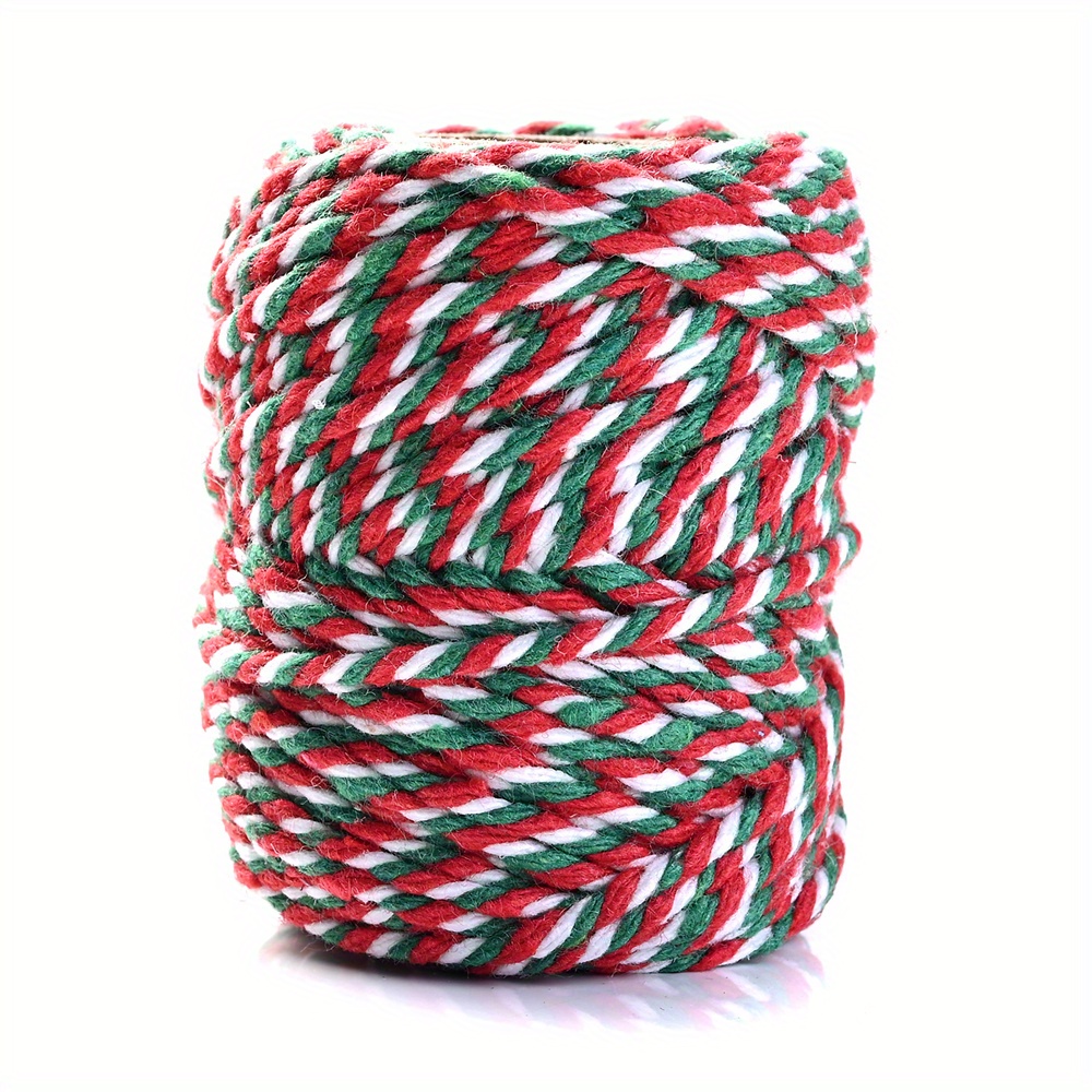 Rouleau de corde en coton deux couleurs, 100 mètres/rouleau, ficelle pour  emballage de cadeau, décoration de mariage et de noël, artisanat, bricolage
