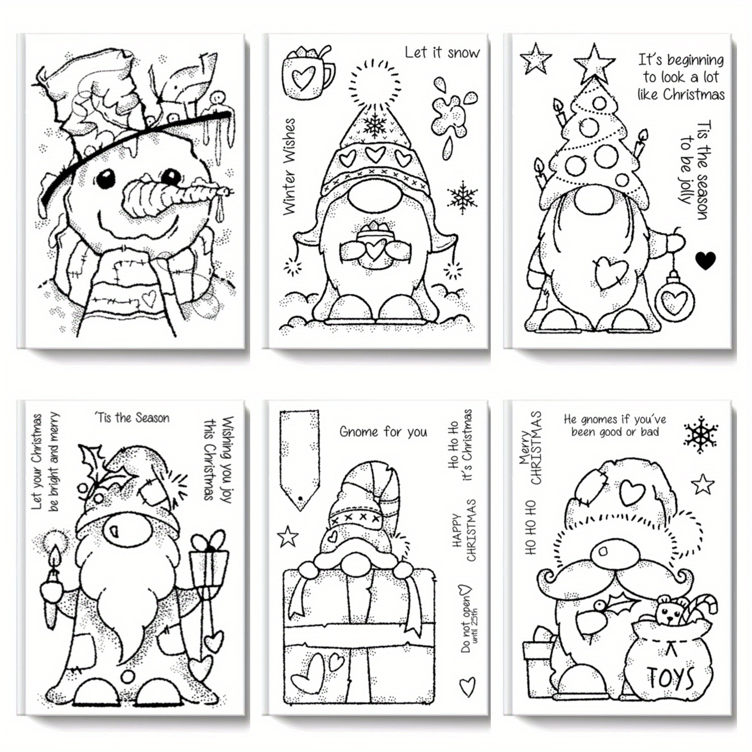 Retro Rubber Clear Stamp Merry Christmas Elk Snowman X mas - Temu