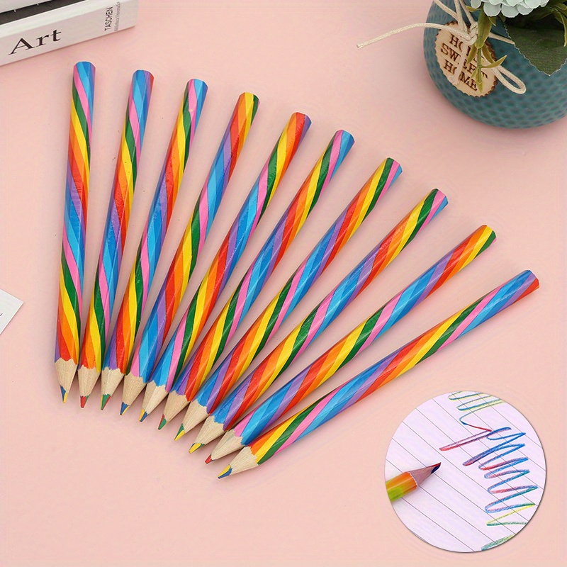 4pcs 4 Color Concentric Rainbow Pencil Crayons Same Core Colored Pencil Set  Art School Supply Children Painting Graffiti Drawing - Wooden Colored  Pencils - AliExpress