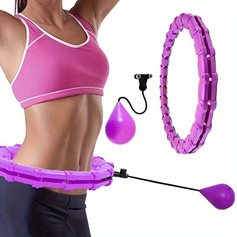 Weighted Hula Hoop Infinity Hoop for Adult Weight Loss,Fithoop with  Detachable Knots, Adjustable Smart Hula Hoops, 2 in 1 Abdomen Fitness  Message Non Fall Auto Spinning Ball Hoops Women Men Beginner S-blue