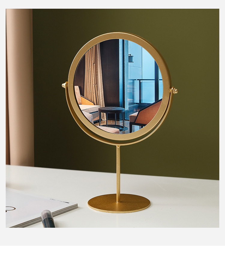 Specchio da tavolo da trucco autoportante 6/7/8 pollici base in legno  specchio trucco trucco specchio specchio specchio scrivania rotondo  bellezza