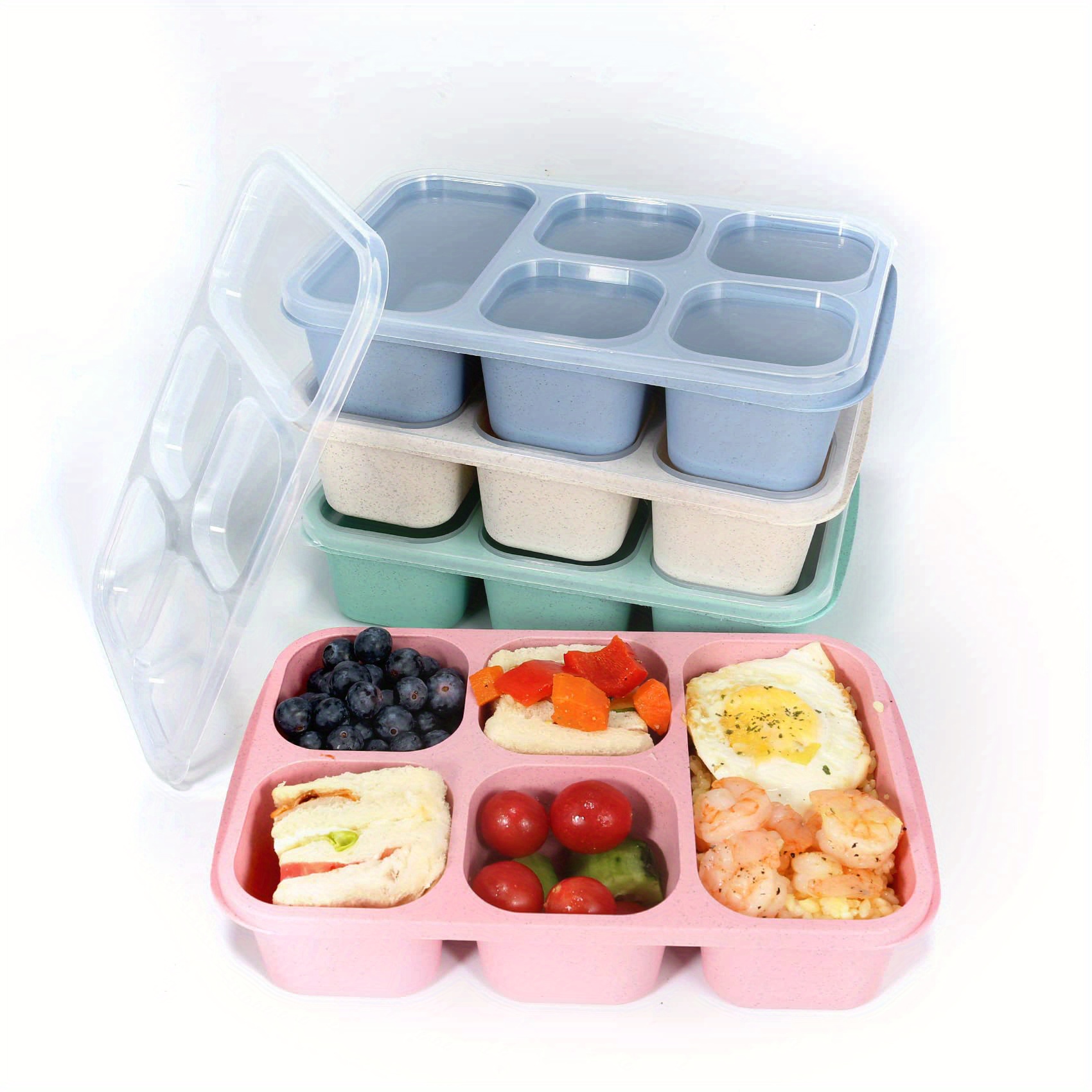 Snack Containers Divided Bento Snack Box 4 Compartments - Temu