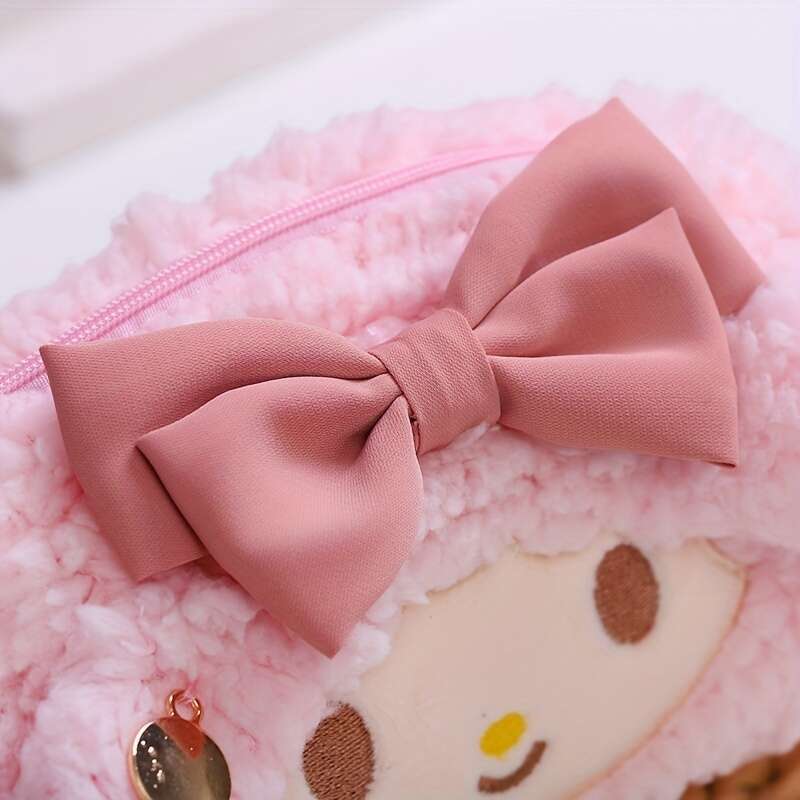 Kawaii Sanrio Hello Kitty Cosmetic Bag Anime Cartoon Bow Make Up