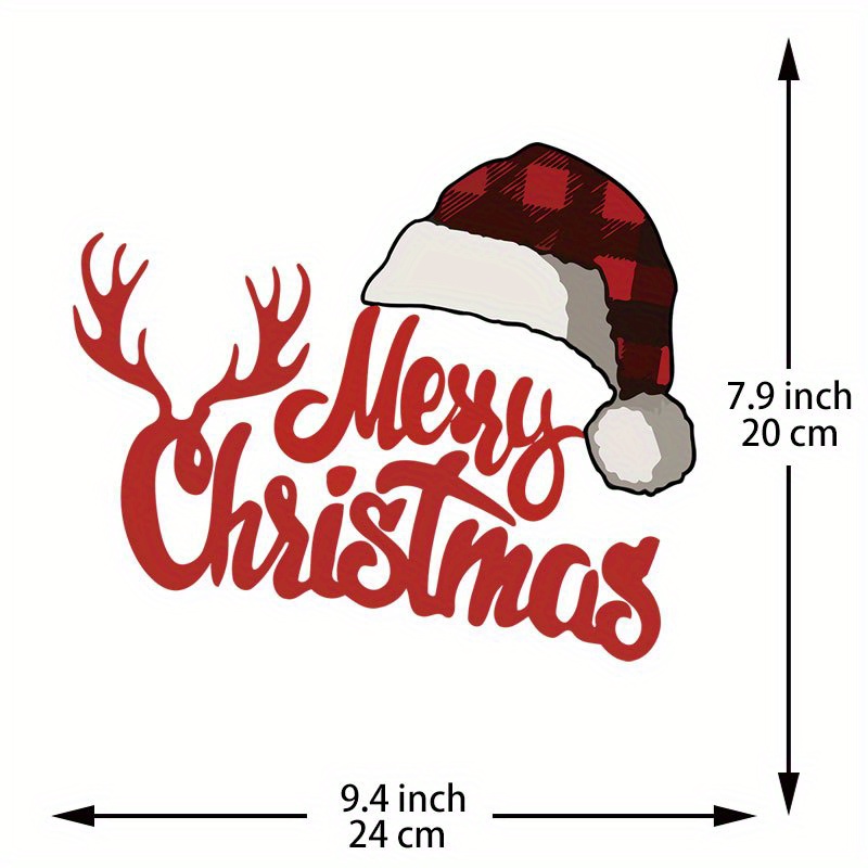 Merry Christmas Christmas Hat Heat Transfer Decal Vinyl Temu