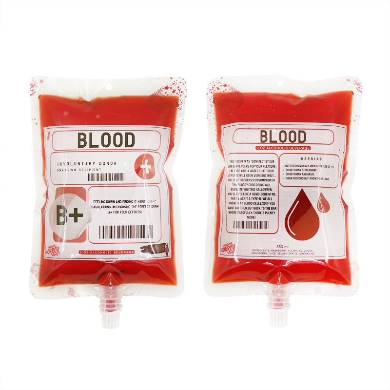 350ml Blood Juice Energy Drink Bag Halloween Event Party Supplies