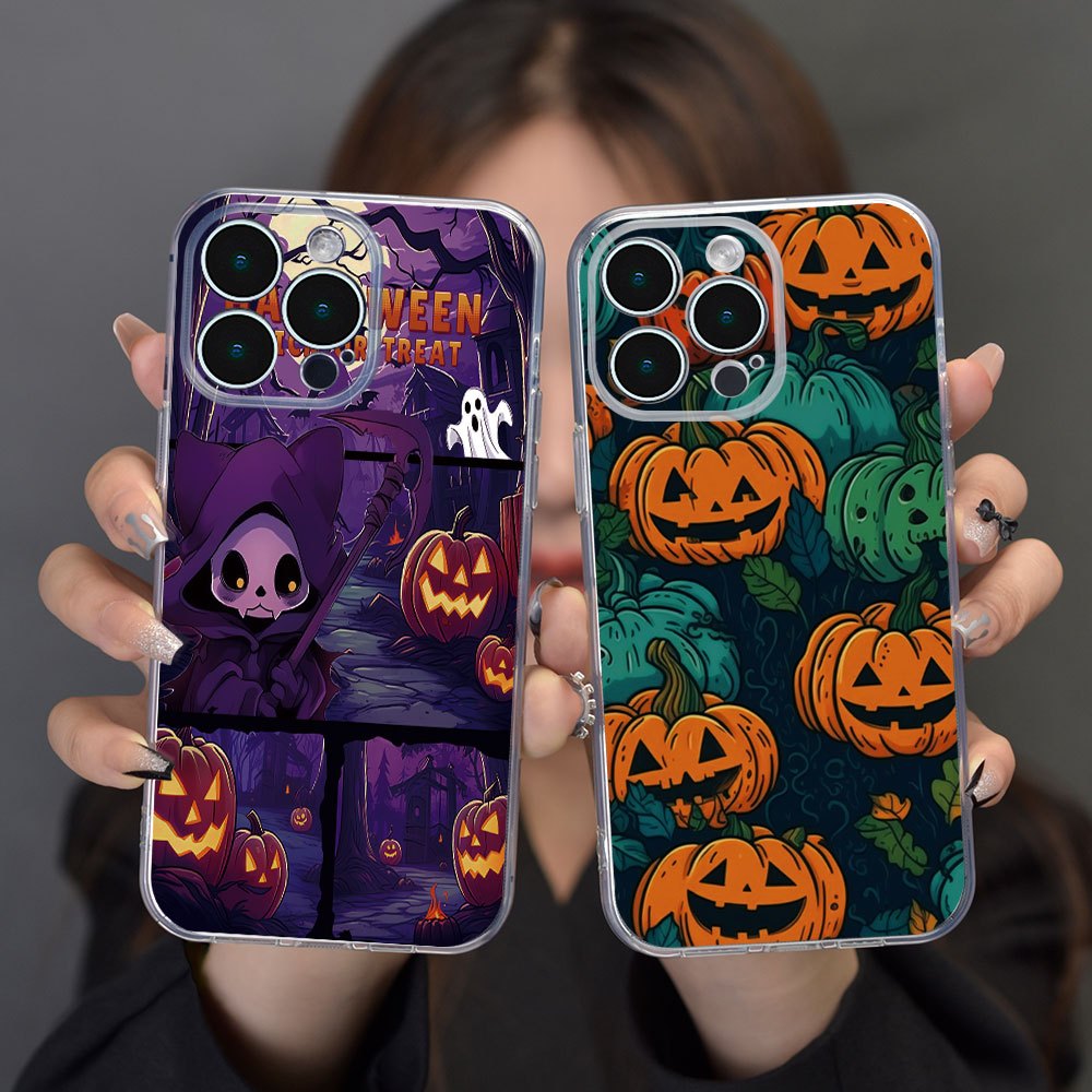 Halloween Pumpkin Graphic Printed Phone Case For Iphone 15 14 13