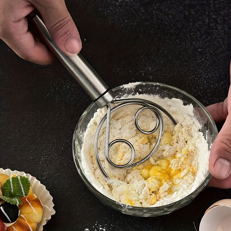 Fouet à pâte danois, mélangeur de pâte de cuisine, fouet manuel en acier  inoxydable pour pâte, fouet à pâte professionnel, outil d'agitation de la