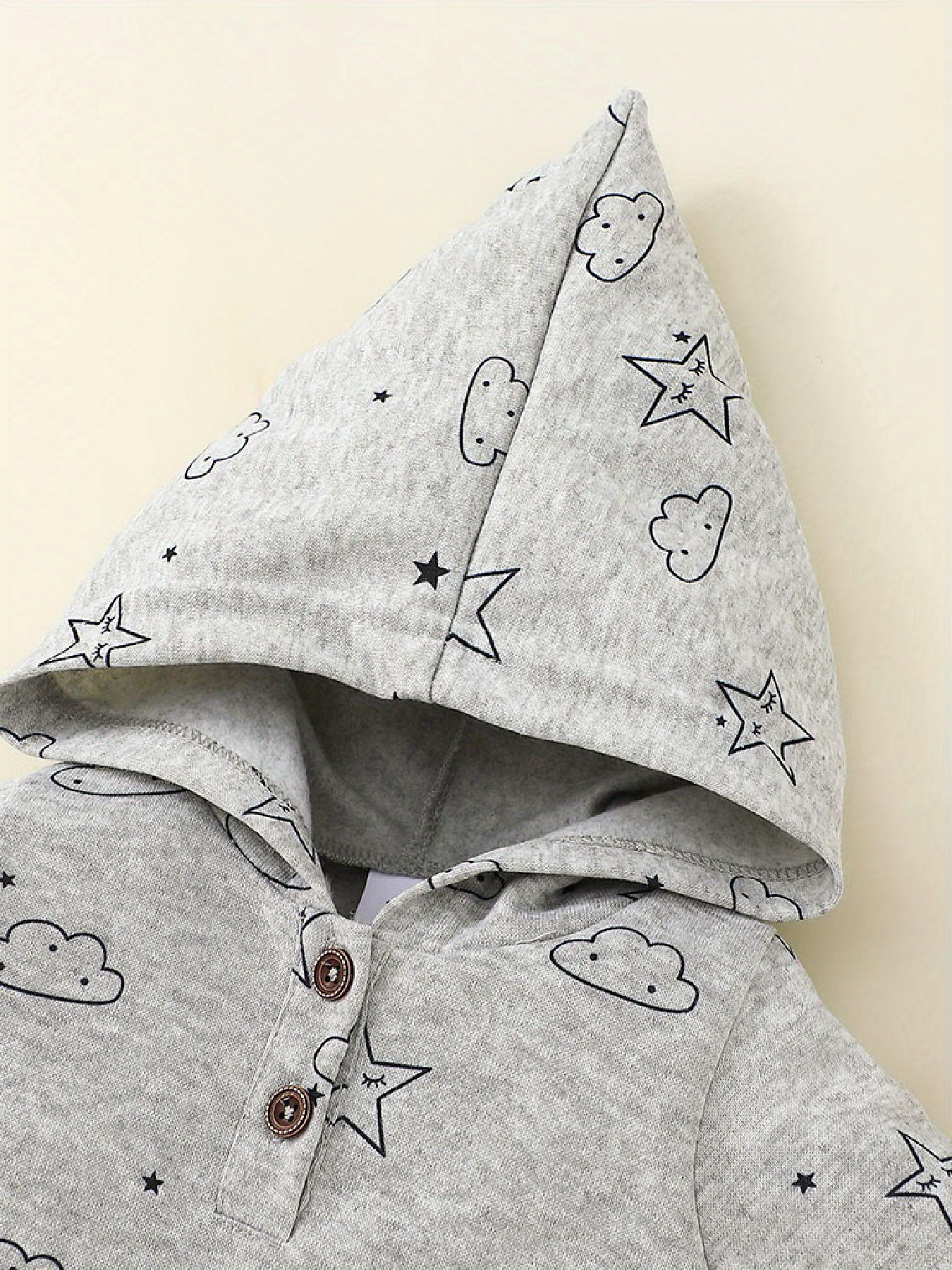 100% Cotton Moon Cloud Stars Print Long-sleeve Baby Jumpsuit
