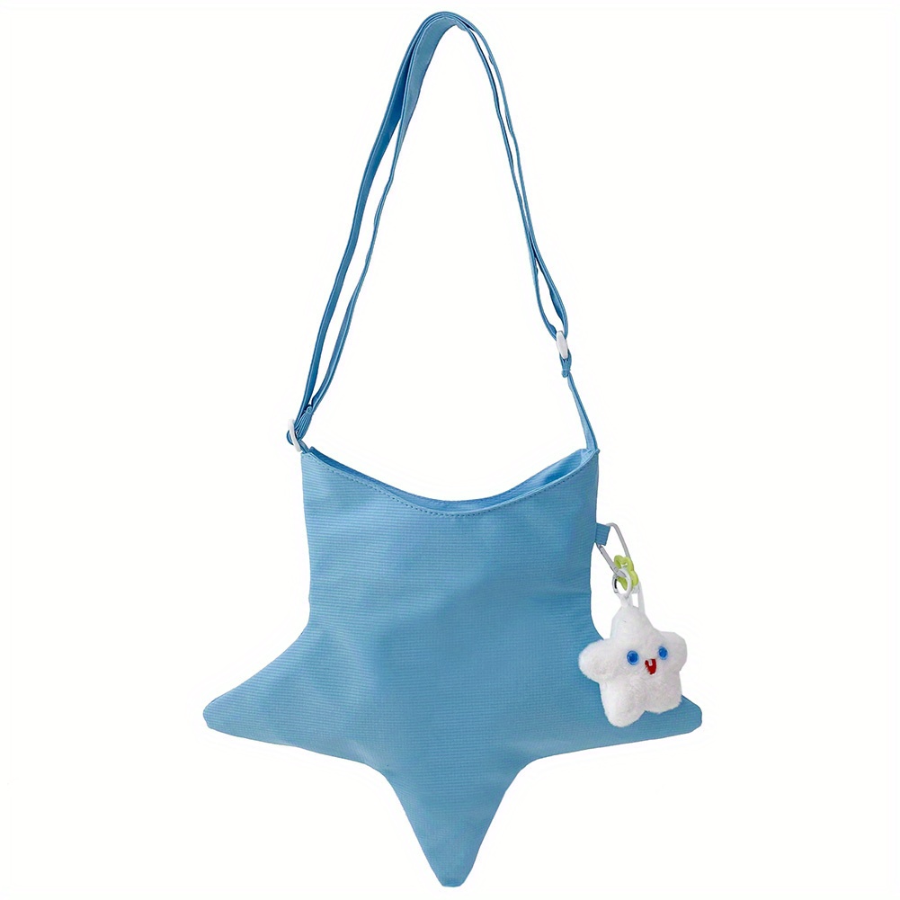 Kawaii Stars Shape Crossbody Bagy2k Canvas Shoulder Bag, Cute