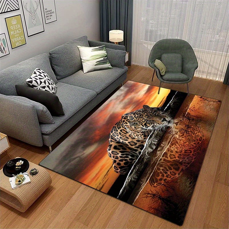 Fashion Leopard Pattern Carpet On The Floor 3D Animal Printed Big