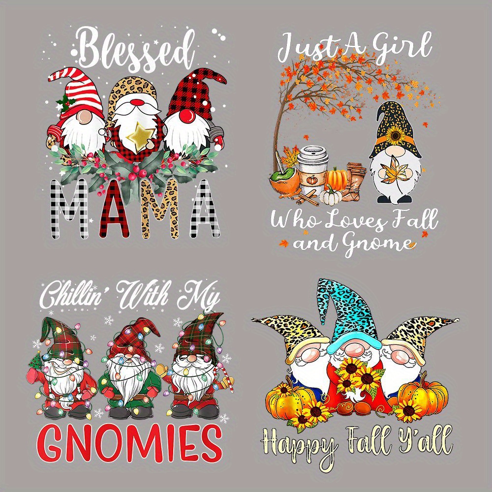 Christmas Iron-on Transfer For Diy Clothing, Backpack, Hats, Pillow A-level  Washable T-shirts Thermal Stickers Gnome Patches Applique - Temu