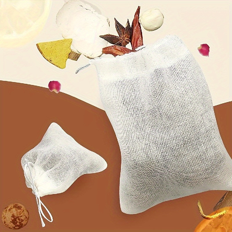 1/2pcs, Soup Bags, Reusable Drawstring Soup Bags, Straining Cheesecloth  Bags, Spice Bags For Cooking, Muslin Bags, Bone Broth Brew Bags, Kitchen  Acces