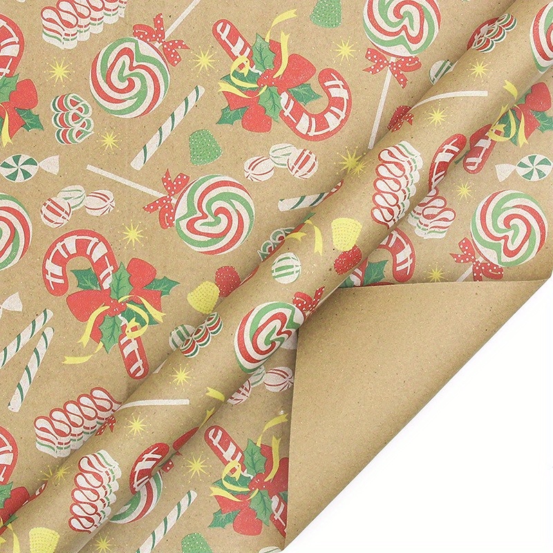 Christmas Wrapping Paper Vintage Brown Paper Red Plaid - Temu