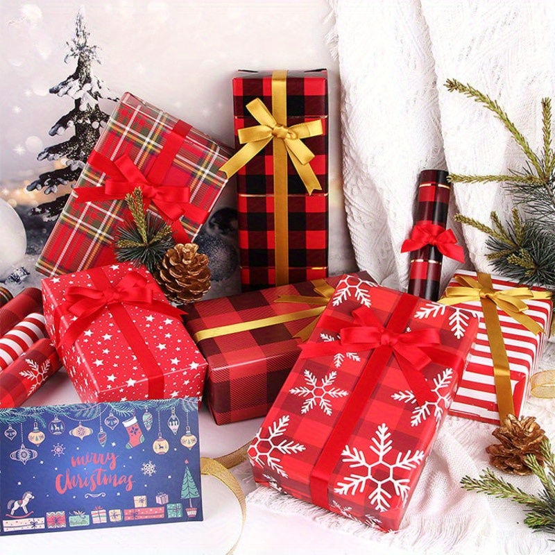 5 Pcs Christmas Gift Wrappers Xmas Wrapping Paper for Bouquets