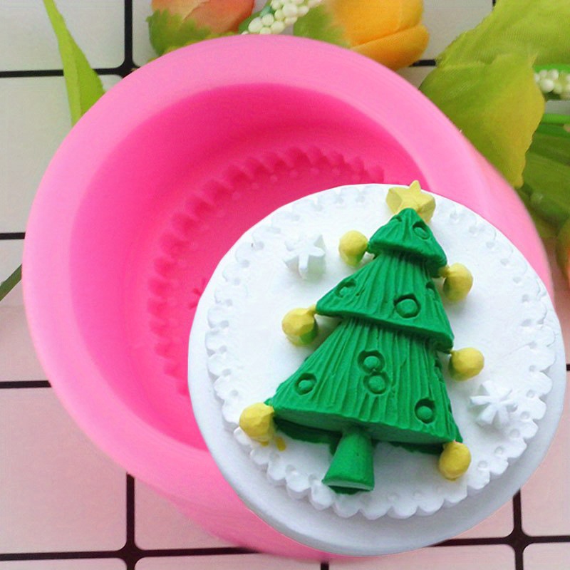 Cheap Silicone 3D Christmas Tree Craft Baking Tools Fandant Christmas Cake  Mold Bakeware Soap Mould