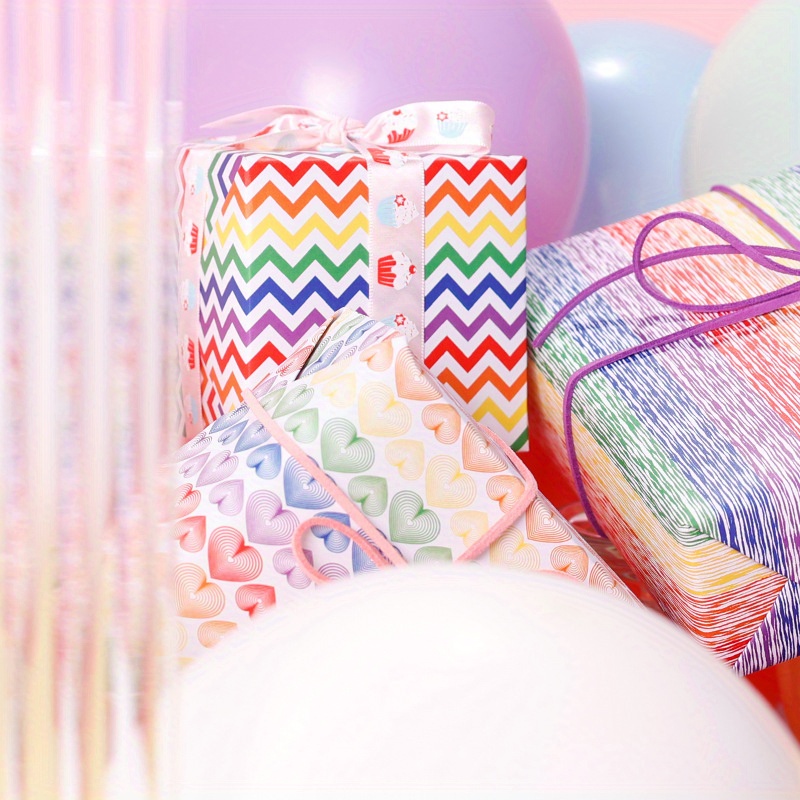 Colorful Striped Party Gift Wrapping Paper Birthday Wedding