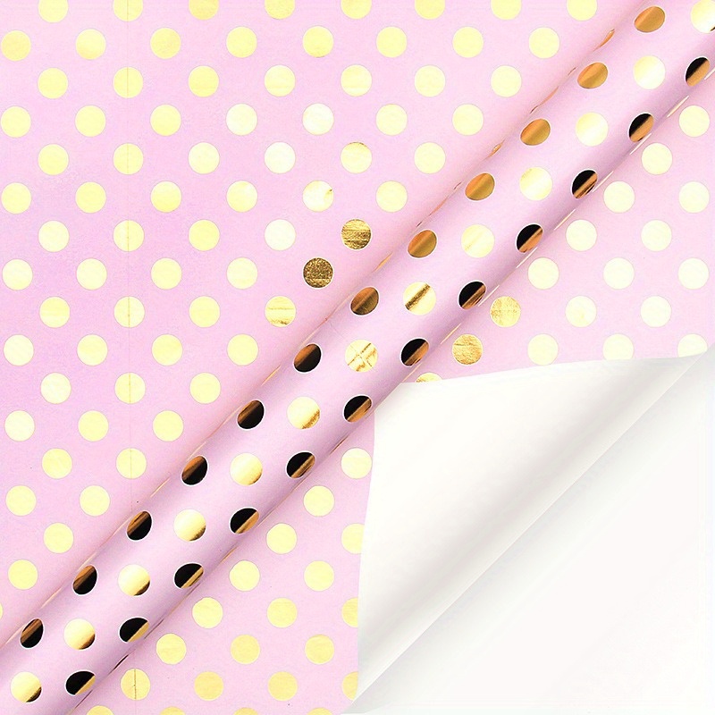 Rose Gold Pastel Pink Polka Dots Wrapping Paper by Nature Magick