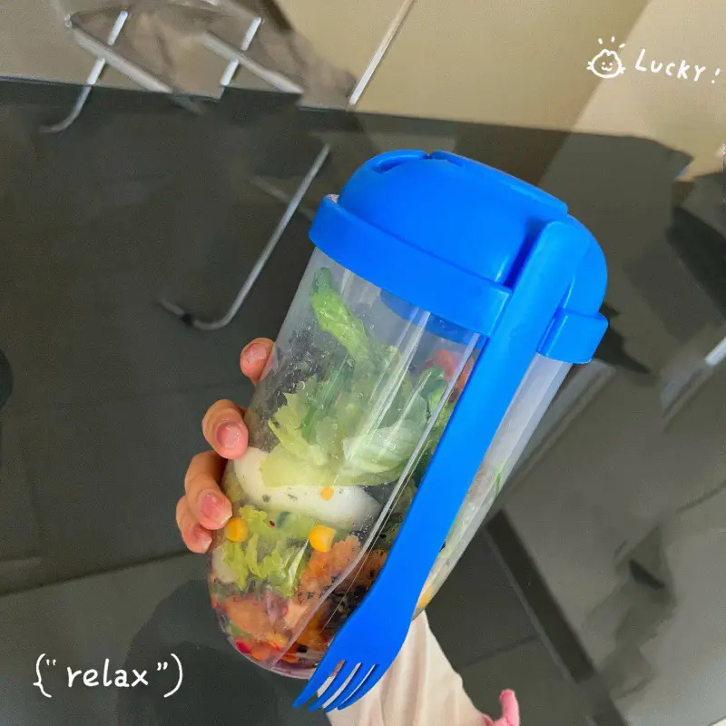 Salad Cup, Portable Salad Cup With Fork, Lunch Box Beto Box Vegetable Fruit  Salad Picnic Cup, Kitchen Tools, Student Salad Cup, Outdoor Portable Salad  Container - Temu