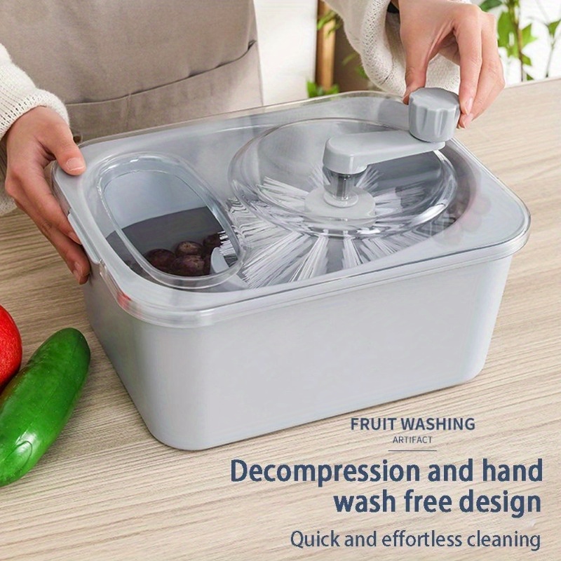 Fruit Cleaning Device, Fruit And Vegetable Washing Machine, Fruits And Vegetables  Cleaner Basket, Fruit Washing Tools, Vegetable Washing Basket, Fruit Washer  Clean Machine, Kitchen Stuff, - Temu