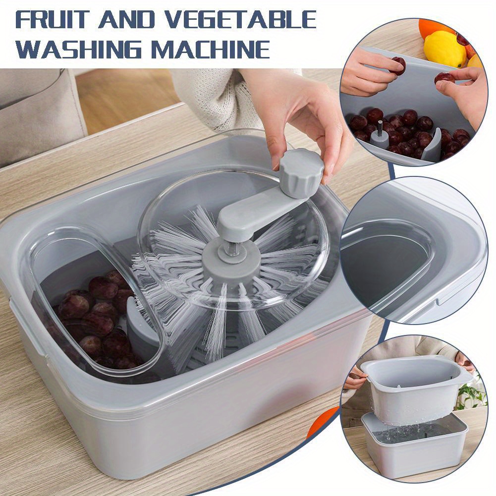 1pc, Efficient Fruit and Vegetable Washer - Spin Cleaning Machine for  Fruits and Vegetables - Manual Fruit Cleaner Device - Kitchen Tool for  Healthy