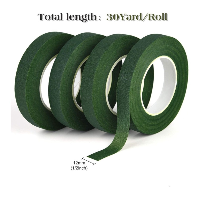 Wide Length 30 Yards Dark Green Floral Tape For Bouquet Stem - Temu