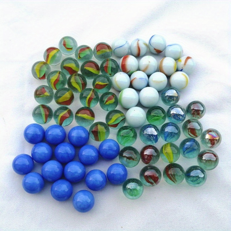 60PCS Colorful Glass Marbles 16MM Marbles Bulk for Kids Marble Games Toys  DIY and Home Decoration