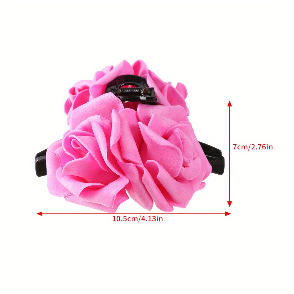 SPRING PARK Flower Plastic Hair Claw Floral Bow Clips Jaw