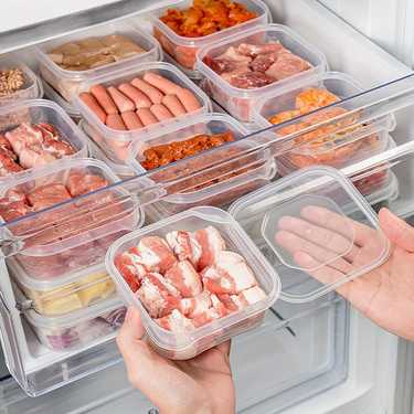 5pcs refrigerator frozen meat storage box ice cream frozen box sealed food preservation box