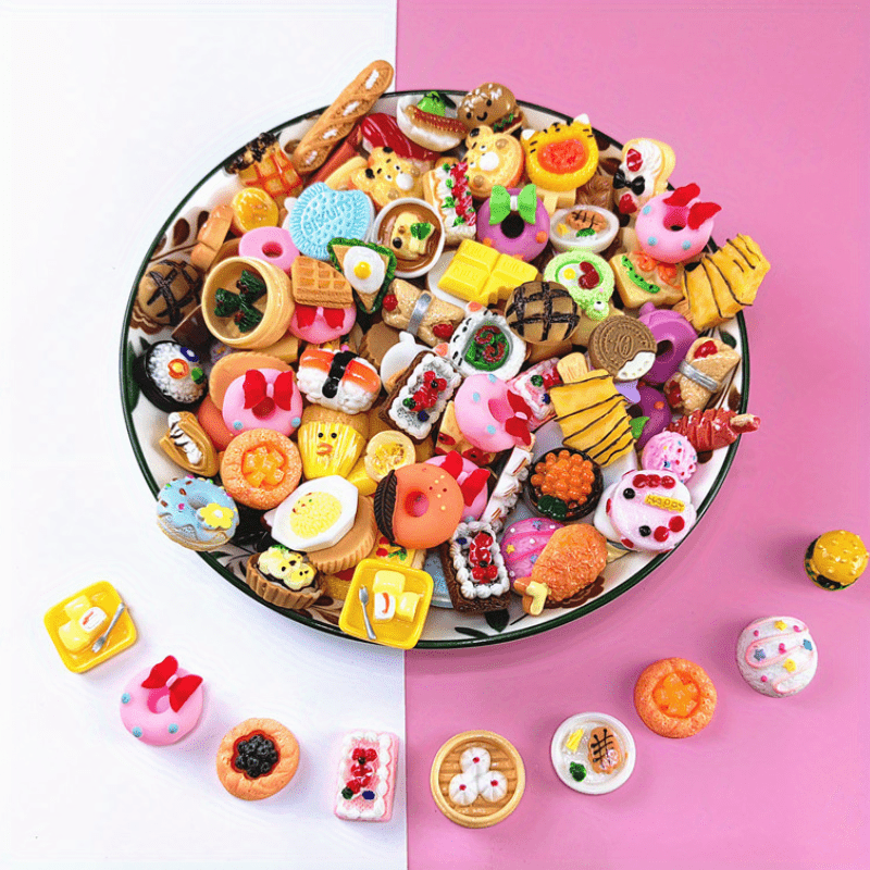 10Pc Resin Charm Mini Food Charm Pendant Dollhouse Miniature Kitchen  Jewelry DIY