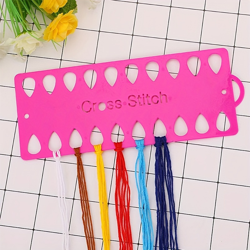 10pcs Plastic Floss Bobbins, Thread Cards Cross DIY Sewing Storage