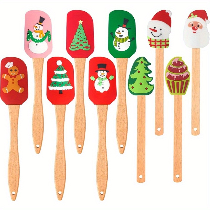 Silicone Christmas Scraper Spatula Silicone Spatula Scraper - Temu