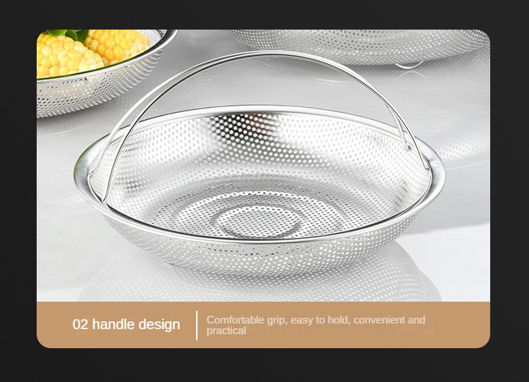 Stainless Steel Steamer, Dense Hole Drain Basket, Vegetable Washing Basket,  Steaming Compartment Steamer With Feet, Multi-purpose Leak Mesh Basin,  Steaming Bacon, Steaming Steamer, Kitchen Utensils - Temu