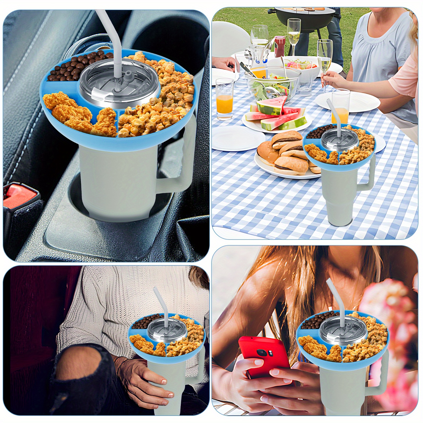 1pc Cup Accessory Snack Tray, Easy To Assemble, Suitable For