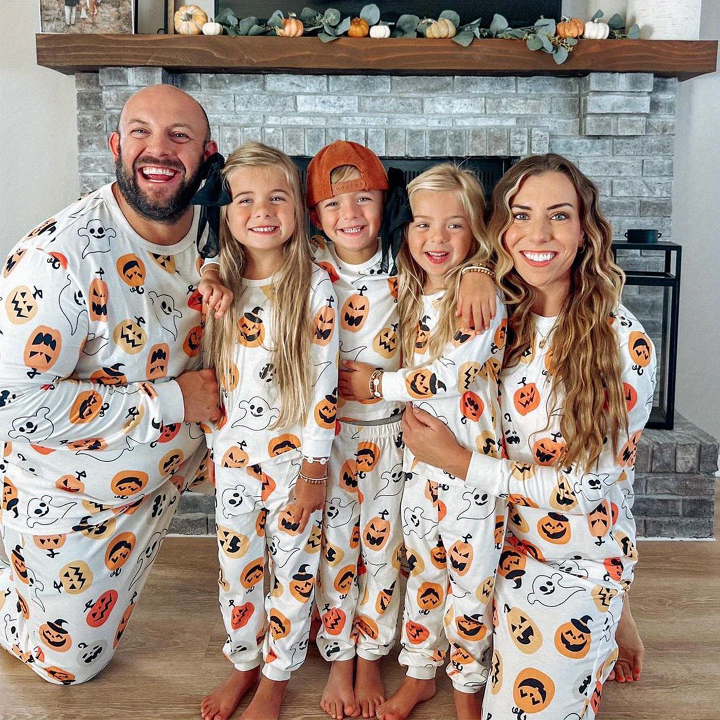 halloween family matching pumpkin ghost print pajamas Temu