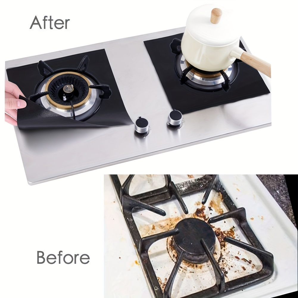 4pcs Stove Burner Cover/ Liner, Gas Range Protector/ Cover