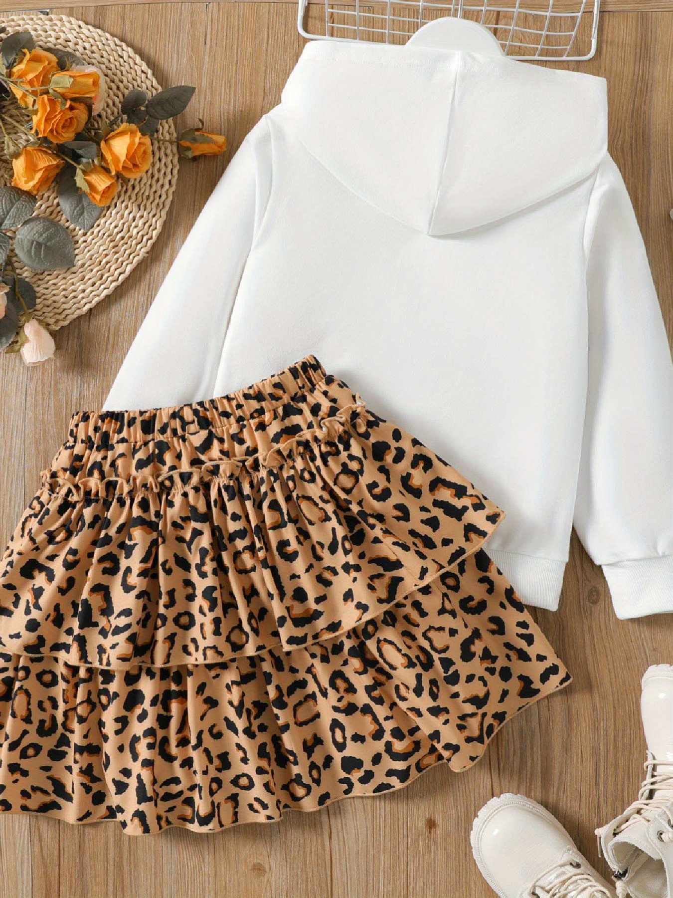 Leopard print skirt girls sale