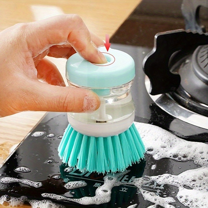 Kitchen Soap Dispensing Palm Brush Automatic Liquid Adding Pot