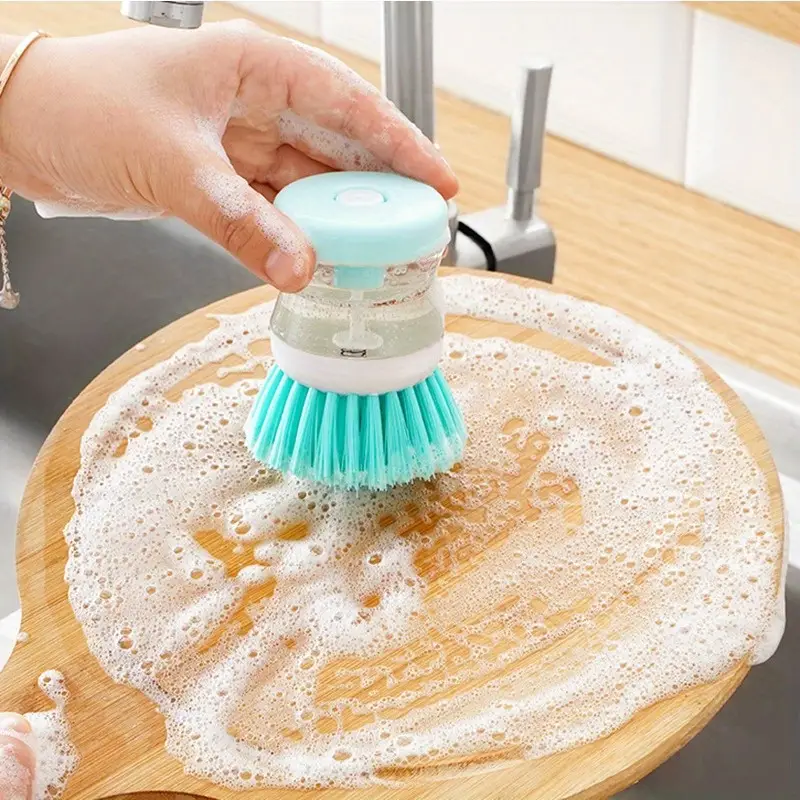 Pot Washing Brush Liquid Adding Press Type Kitchen Cleaning - Temu