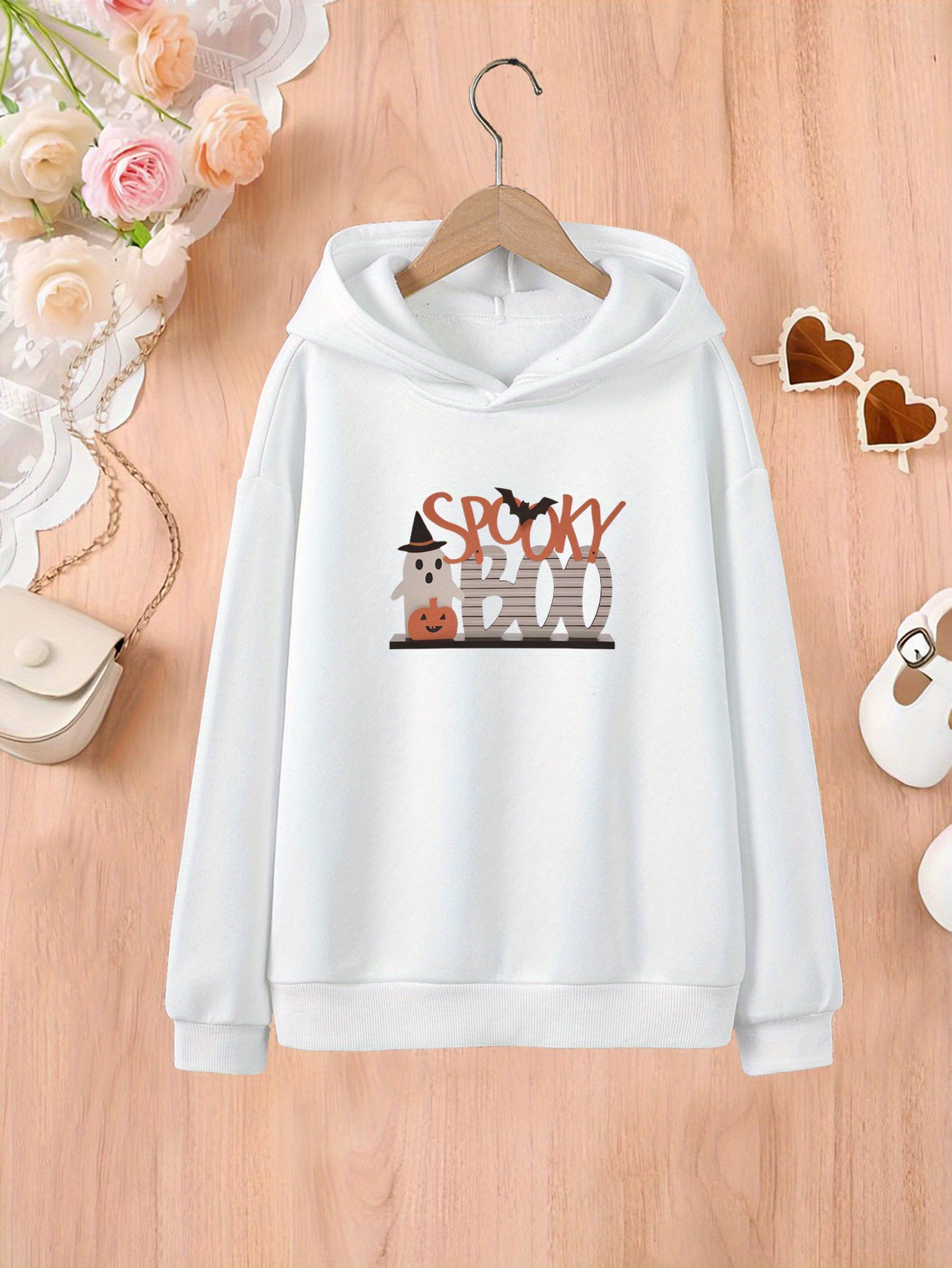 Graphic Sweatshirt spooky Boo Children Halloween/ Casual - Temu Australia