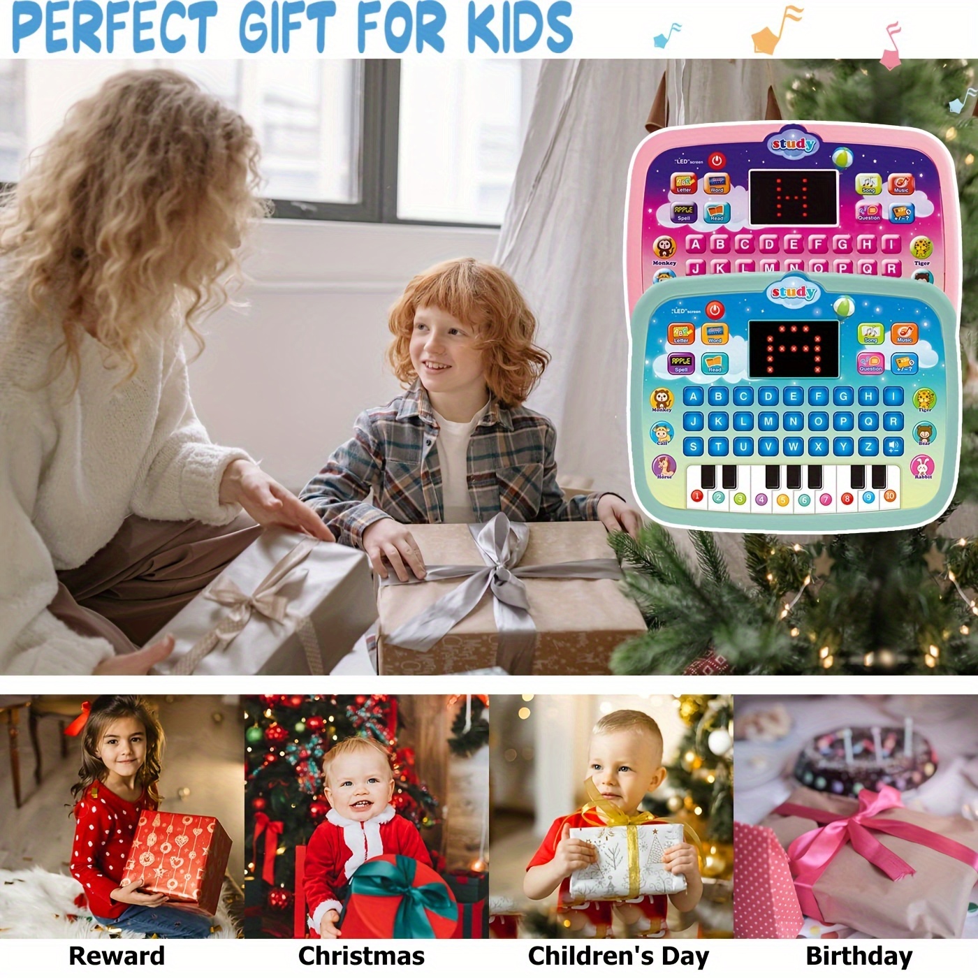 Kids Tablet Toddler Learning Board LED Screen