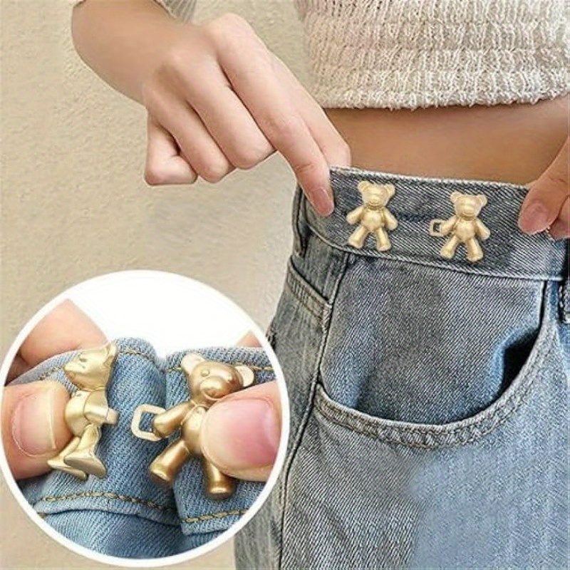 4 Sets Pant Waist Tightener Botones Jean Desmontables Jeans - Temu