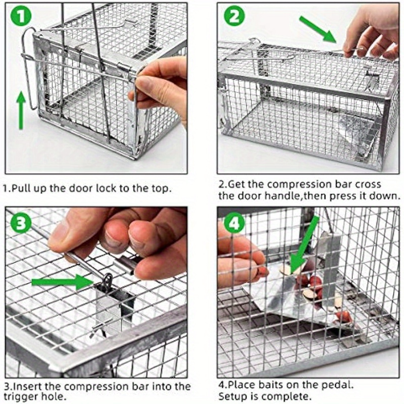 Live Humane Cage Trap for Squirrel Mouse Rat Mice Rat Cage Pout Rat  Implement Reusable Self-locking Mousetrap Indoor and Outdoor