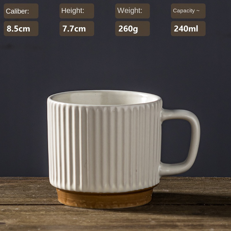 Japanese Embossed Mug Creative Ceramic Coffee Cup Large-capacity