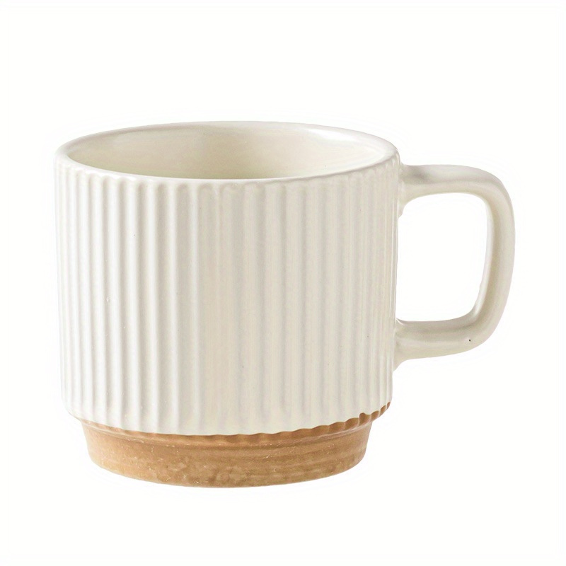 Short Ceramic Coffee Mug - Stripes