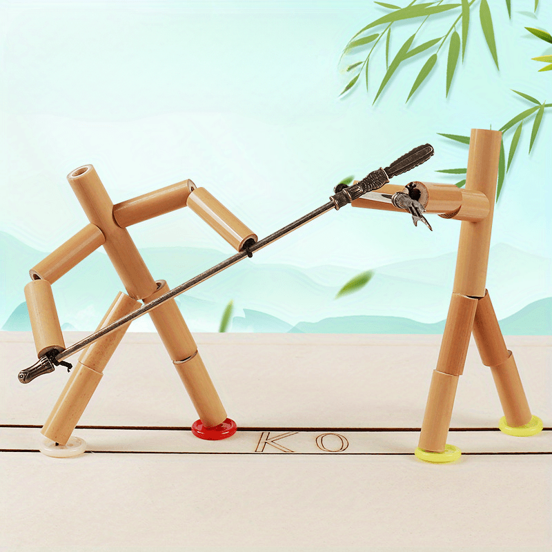 DIY Small Bamboo Man Two Player Battle Fun Interactive Party Games  Educational Toy Desktop Thread Puppet Games Competition - AliExpress
